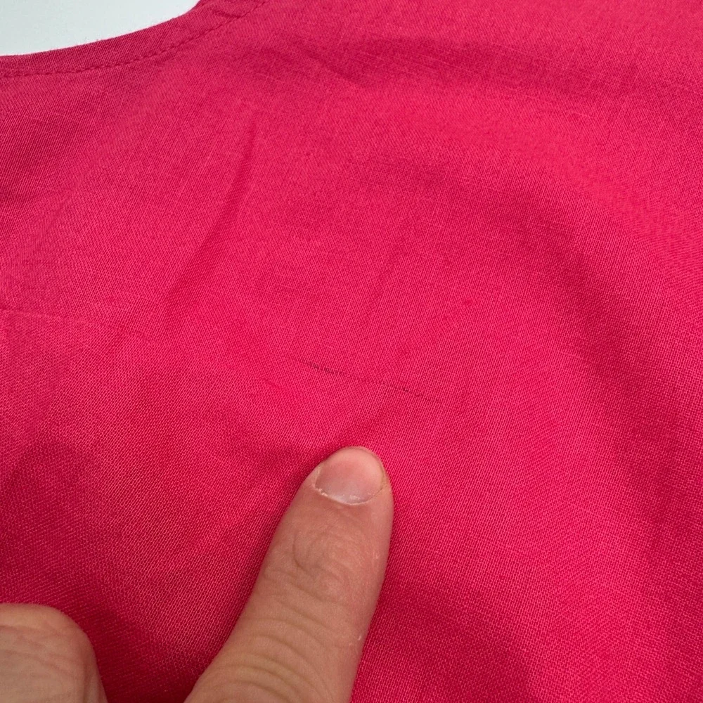 J. Crew Tank Top Womens Medium Pink Linen Cotton Scalloped Eyelet CK676